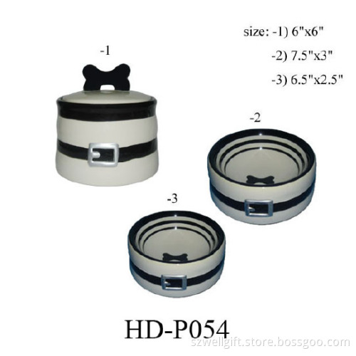 Ceramic Pet Bowl, Dog Treat Set